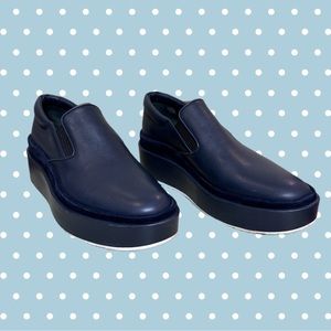 JIL SANDER Loafers Creepers Platform Wedge Shoes Blue Size 8